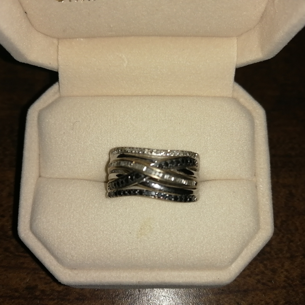 Black "& White Diamond Gladiator Ring